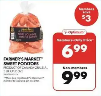 Real Canadian Superstore FARMER'S MARKET SWEET POTATOES 5LB, CLUB SIZE offer