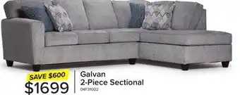 Leon's Galvan 2-Piece Sectional with Right-Facing Chaise - Grey offer