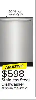 Leon's Frigidaire 24 Stainless Steel Built-In Dishwasher - FDPH4316AS offer