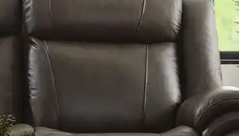 Leon's Plaza Leather Reclining Sofa - Grey offer
