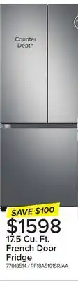 Leon's Samsung Stainless Steel 33 Counter Depth French Door (17.5 Cu.Ft) - RF18A5101SR/AA offer