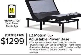 Leon's L2 Motion Lux Twin XL Adjustable Base offer