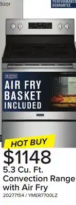 Leon's Maytag Fingerprint Resistant Stainless Steel 30 Electric Range with AirFry (5.3 Cu.Ft) - YMER7700LZ offer