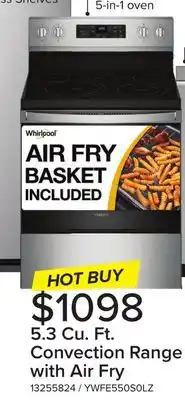 Leon's Whirlpool Fingerprint Resistant Stainless Steel 30 5-in-1 Range with AirFry (5.3 Cu Ft) - YWFE550S0LZ offer