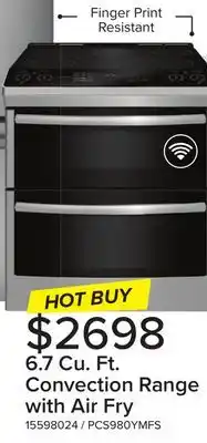 Leon's GE Profile Stainless Steel 30 Slide-In Electric Double Oven Range with Air Fry (6.7 Cu. Ft.) - PCS980YMFS offer