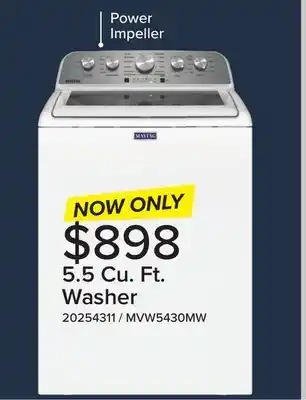 Leon's Maytag White Top Load Washer with Extra Power (5.5 cu. ft.) - MVW5430MW offer