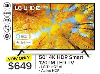 Leon's LG 50 4K LED TruMotion 120 Smart TV - 50UQ7590PUB offer