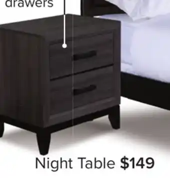 Leon's Fog Night Table - Grey, Black offer