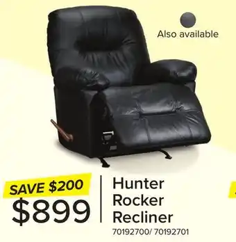 Leon's Hunter Leather Rocker Recliner - Black offer