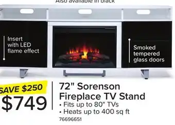 Leon's Sorenson Fireplace TV Stand - White offer