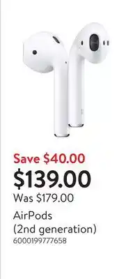 Walmart AirPods (2nd generation) offer
