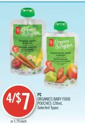 Shoppers Drug Mart PC ORGANICS BABY FOOD POUCHES offer