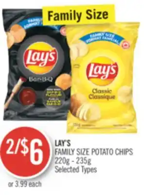 Shoppers Drug Mart LAY'S FAMILY SIZE POTATO CHIPS offer