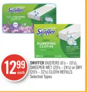 Shoppers Drug Mart SWIFFER DUSTERS (6's - 10's), SWEEPER WET (20's - 24's) or DRY (20's - 32's) CLOTH REFILLS offer