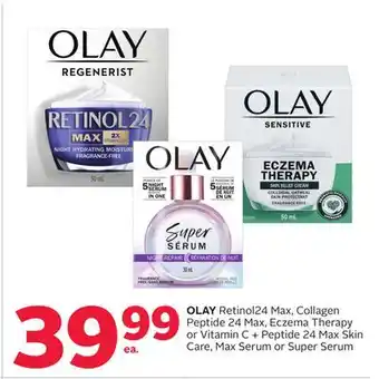 Rexall OLAY Retinol24 Max, Collagen Peptide 24 Max, Eczema Therapy or Vitamin C + Peptide 24 Max Skin Care, Max Serum or Super Serum offer