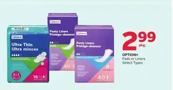 Rexall OPTION + Pads or Liners offer