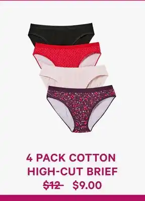 4 PACK COTTON HIGH-CUT BRIEF