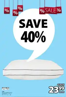 JYSK Lyon Easy-care, long-lasting, down-like cotton pillow with 2 gusset for neck alignment offer