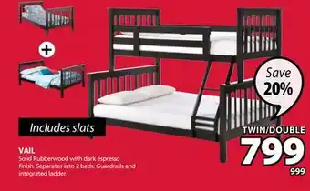 JYSK VAIL Solid Rubberwood with dark espresso finish offer