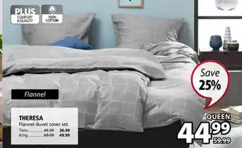 JYSK THERESA Flannel Duvet Cover Set offer