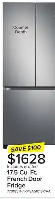 Leon's Samsung Stainless Steel 33 Counter Depth French Door (17.5 Cu.Ft) - RF18A5101SR/AA offer