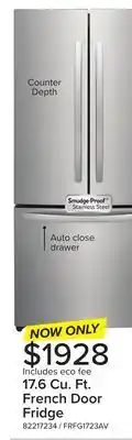 Leon's Frigidaire Brushed Stainless Steel French Door Refrigerator (17.6 Cu. Ft.) - FRFG1723AV offer
