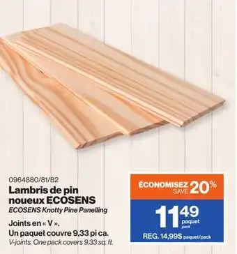 Patrick Morin ECOSENS Knotty Pine Panelling offer
