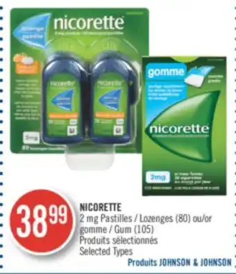 Pharmaprix NICORETTE Lozenges (80) or Gum (105) offer