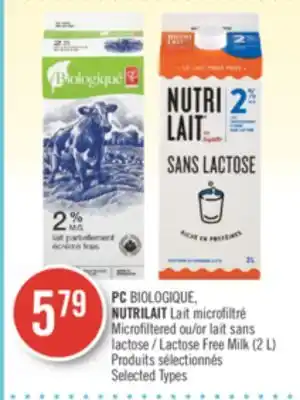 Pharmaprix PC BIOLOGIQUE, NUTRILAIT Microfiltered or Lactose Free Milk (2 L) offer