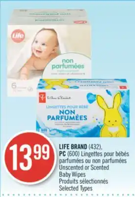 Pharmaprix LIFE BRAND (432), PC (600) Unscented or Scented Baby Wipes offer