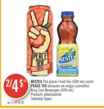 Pharmaprix NESTEA Iced Tea (500 mL) or PEACE TEA King Can Beverages (695 mL) offer