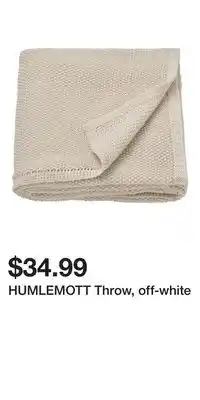 IKEA HUMLEMOTT Throw, off-white offer