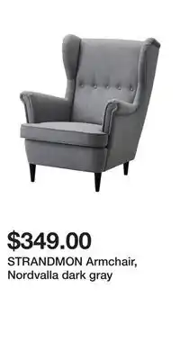 IKEA STRANDMON Armchair, Nordvalla dark gray offer