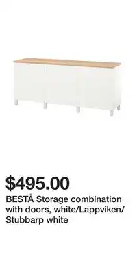 IKEA BESTÅ Storage combination with doors, white/Lappviken/Stubbarp white offer