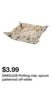 IKEA DAKSJUS Potting mat, sprout patterned off-white offer