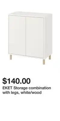 IKEA EKET Storage combination with legs, white/wood offer