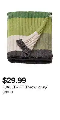 IKEA FJÄLLTRIFT Throw, gray/green offer