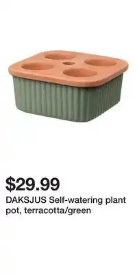 IKEA DAKSJUS Self-watering plant pot, terracotta/green offer
