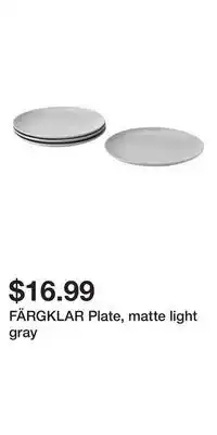 IKEA FÄRGKLAR Plate, matte light gray offer