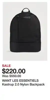 Holt Renfrew WANT LES ESSENTIELS Kastrup 2.0 Nylon Backpack offer