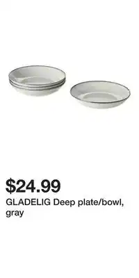 IKEA GLADELIG Deep plate/bowl, gray offer