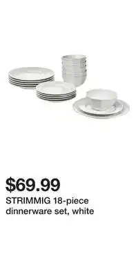 IKEA STRIMMIG 18-piece dinnerware set, white offer