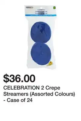 Dollarama CELEBRATION 2 Crepe Streamers (Assorted Colours) - Case of 24 offer