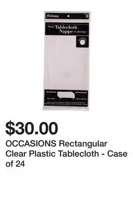 Dollarama OCCASIONS Rectangular Clear Plastic Tablecloth - Case of 24 offer