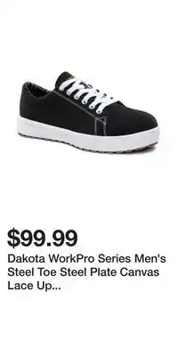 Mark's Dakota WorkPro Series Men's Steel Toe Steel Plate Canvas Lace Up Safety Shoes offer