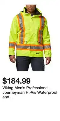 Mark's Viking Men's Professional Journeyman Hi-Vis Waterproof and Windproof Rain Jacket offer