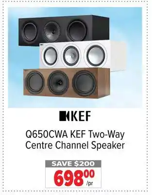 2001 Audio Video KEF Two-Way Centre Channel Speaker offer