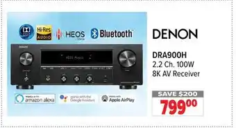 2001 Audio Video 2.2 Ch. 100W 8K AV Receiver offer