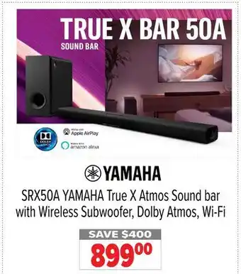 2001 Audio Video YAMAHA True X Atmos Sound bar with Wireless Subwoofer, Dolby Atmos, Wi-Fi offer