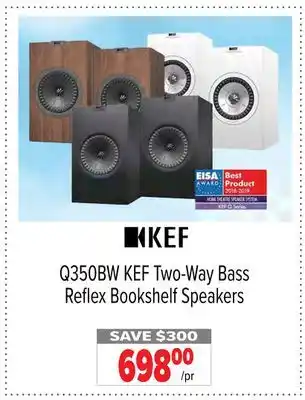 2001 Audio Video KEF Two-Way Bass Reflex Bookshelf Speakers offer